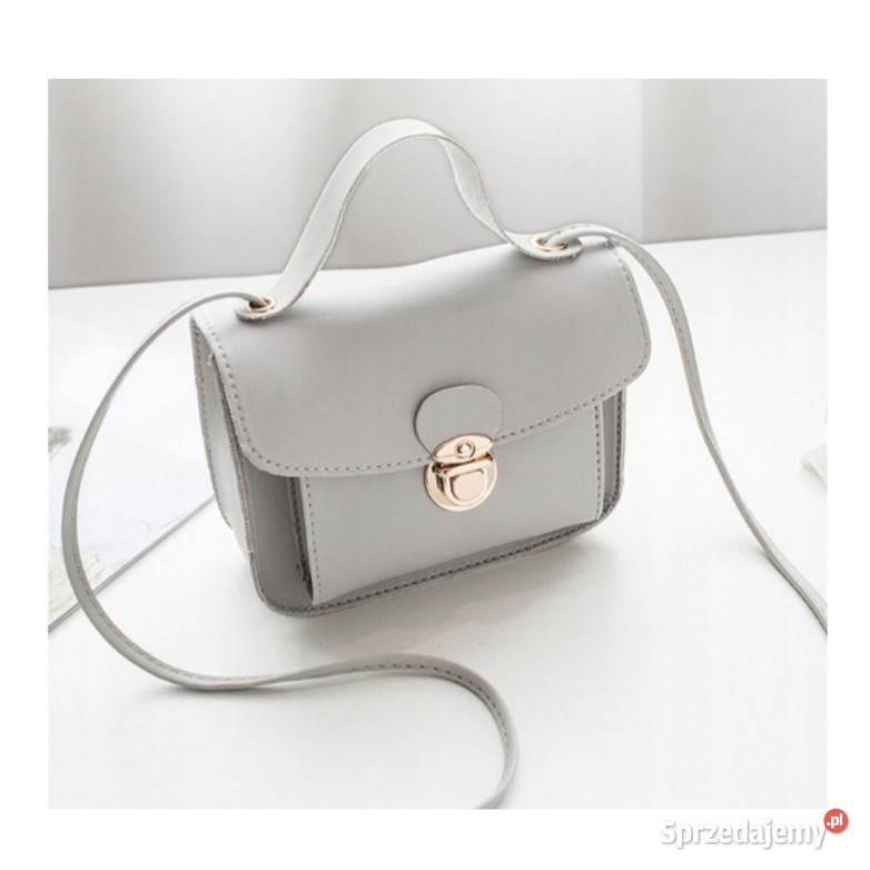 Torebka szara kwadratowa mała do ręki na ramię