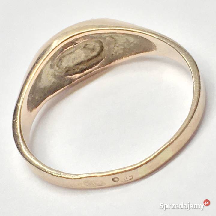 Złoty SYGNET damski 585 14K cudowny ONYKS CZARNY Warszawa