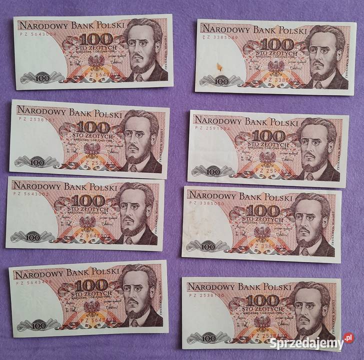 Banknot 100 z 1988 r Ludwik Waryński seria PZ śląskie Sosnowiec sprzedam
