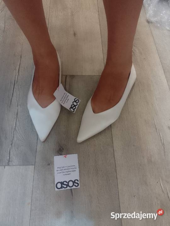40 ASOS Design Białe baleriny wieczorowe z Kraków