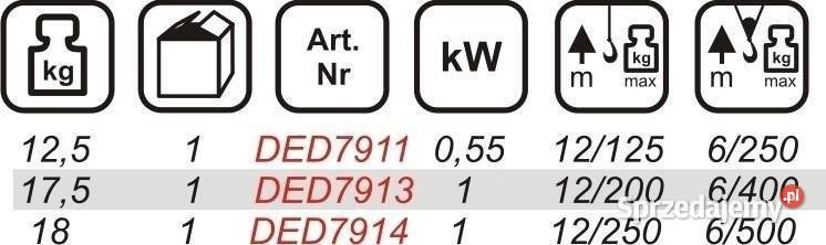 DEDRA DED7914 WCIĄGARKA WYCIĄGARKA LINOWA Opalenica