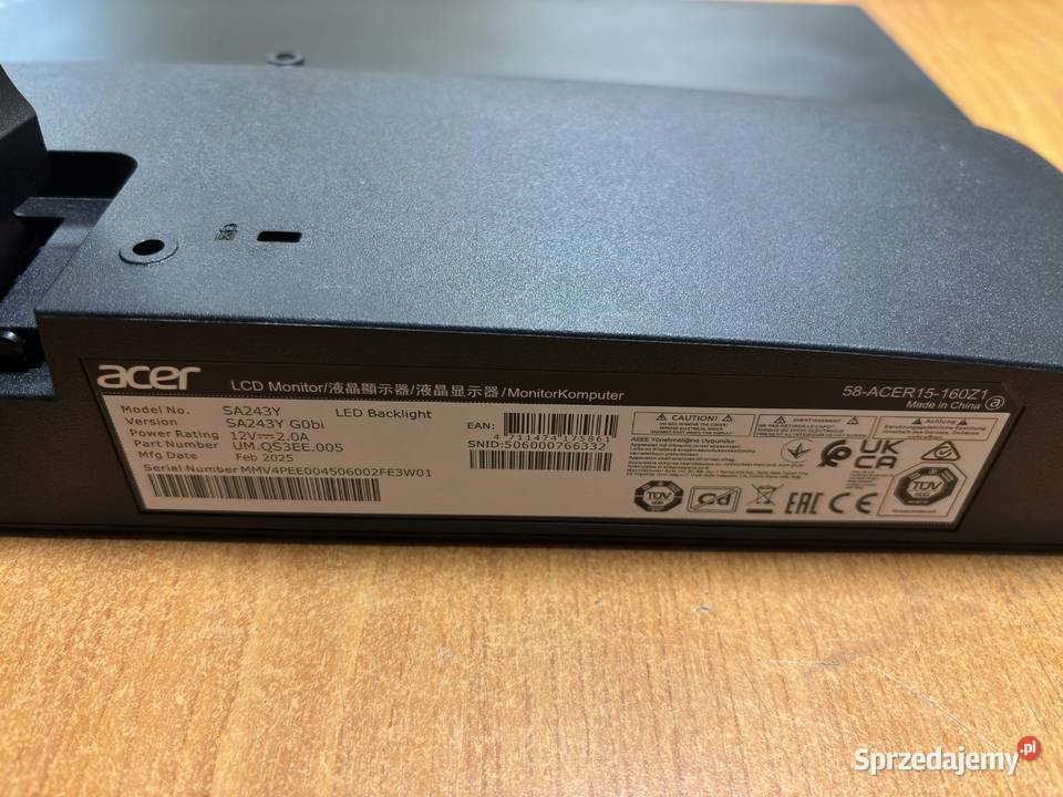 Monitor LED Acer SA243YG0BI 238 1920 x 1080 px