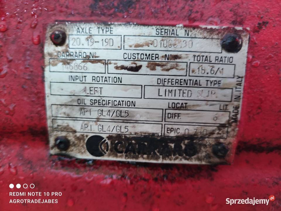 Most napędowy 146866 Carraro McCormick 100 Wilkowo