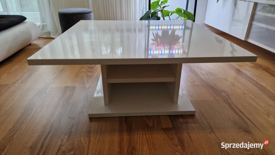 Stolik kawowy biały połysk 90x90x40 wielkopolskie Kalisz