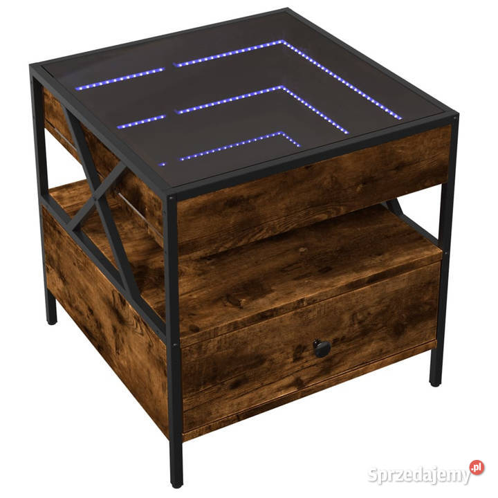 Stolik kawowy z LED Infinity przydymiony dąb mazowieckie Warszawa