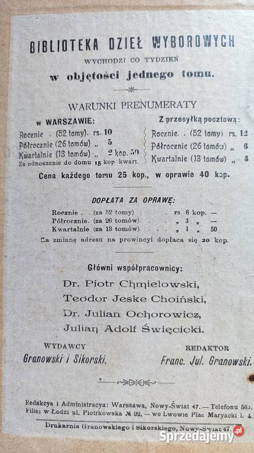 Miłość w życiu Zygmunta Krasińskiego T 12 F Gdańsk