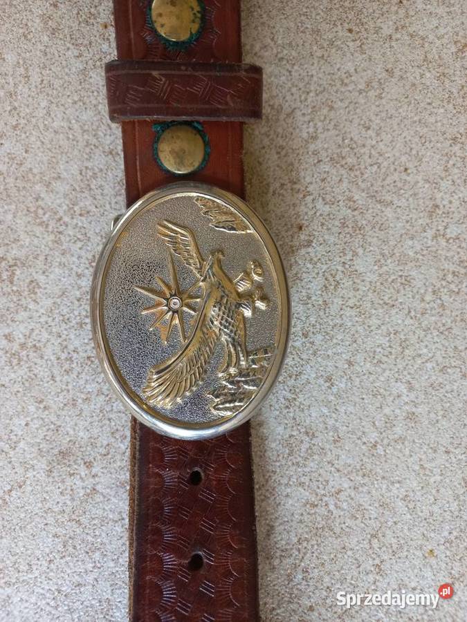 Pas kowbojski skórzany