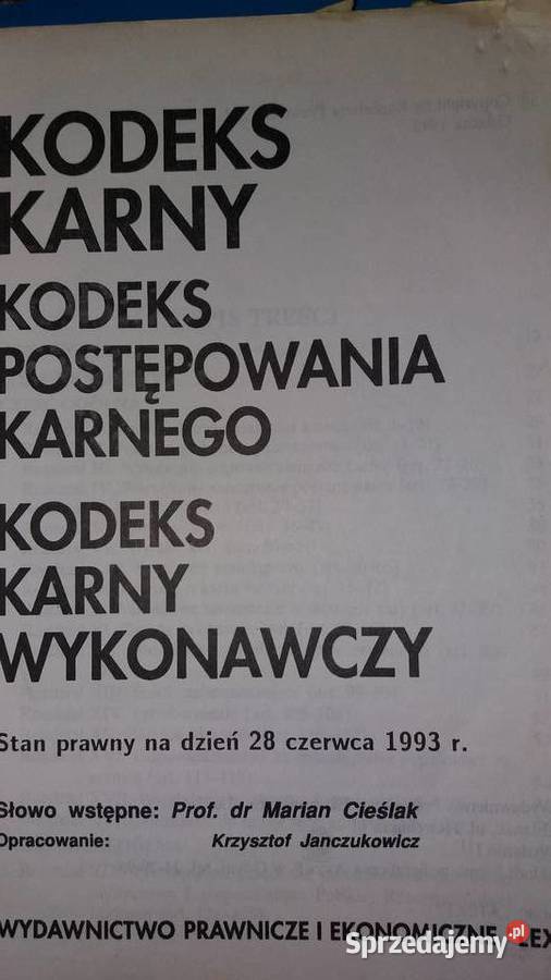 Kodeks karny kpk kkw unikaty kolekcje mazowieckie Warszawa