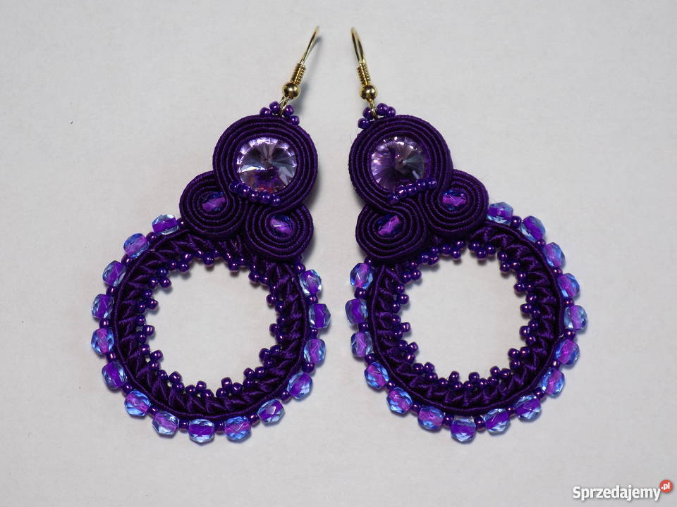 KOLCZYKI FIOLETOWE KOŁA SUTASZ mazowieckie Warszawa