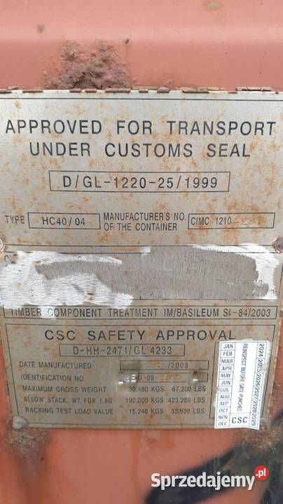 Kontenery morskie magazynowe 40 HC Używane pomorskie Banino