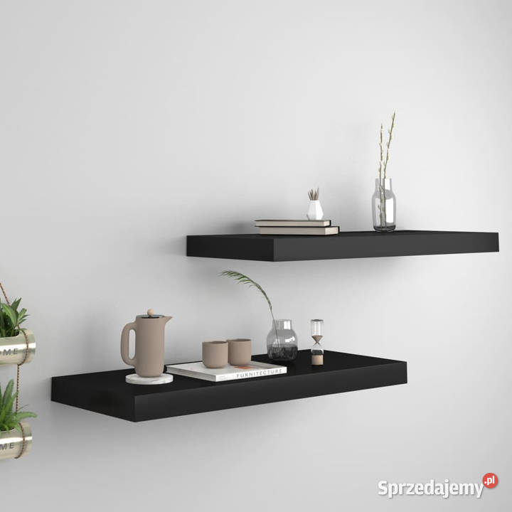 Półki ścienne 2 czarne 60x235x38 MDF WM323833 Warszawa