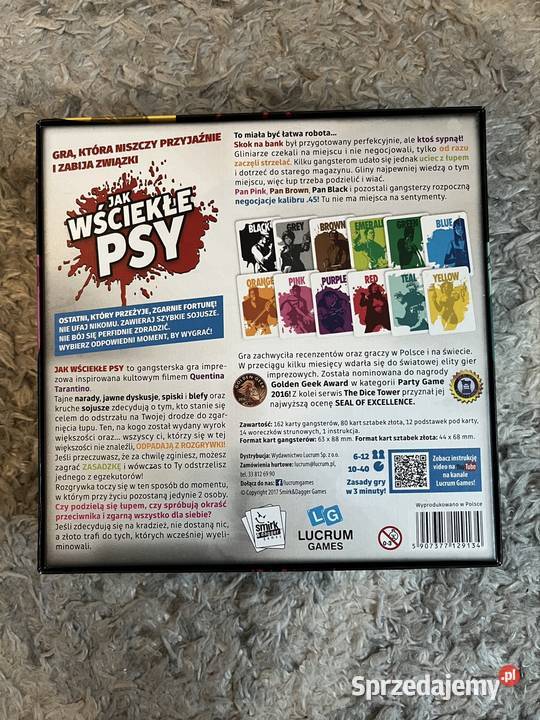 wściekłe psy gra planszowa tak Kraków sprzedam