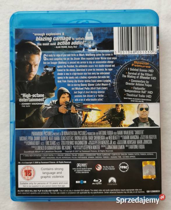 Shooter Strzelec Bluray 2007 Mark Wahlberg łódzkie