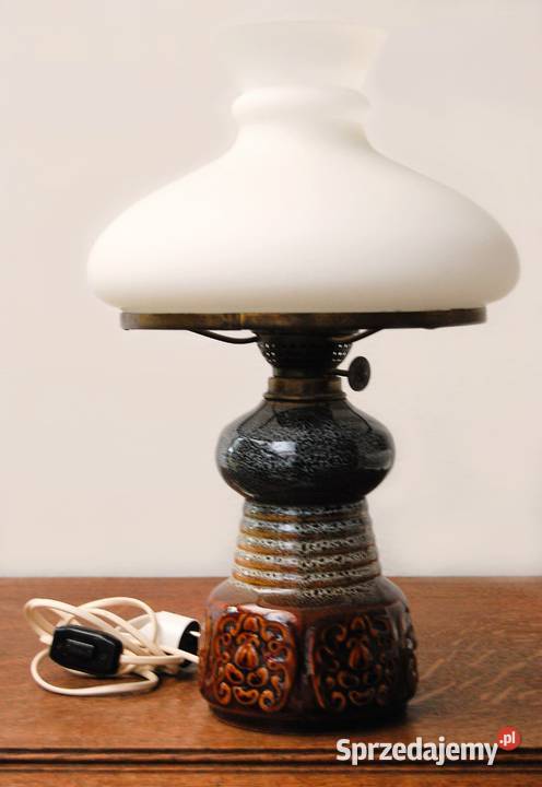 Lampa stołowa ceramiczna Polmo Wałbrzych PRL Lublin