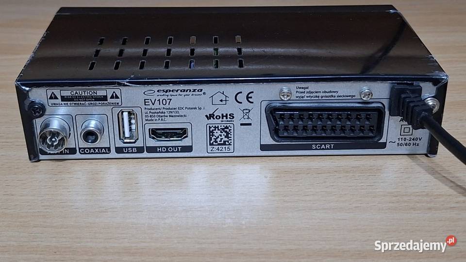 Dekoder tuner DVBT2 Esperanza EV107 uszkodzony Zielona Góra