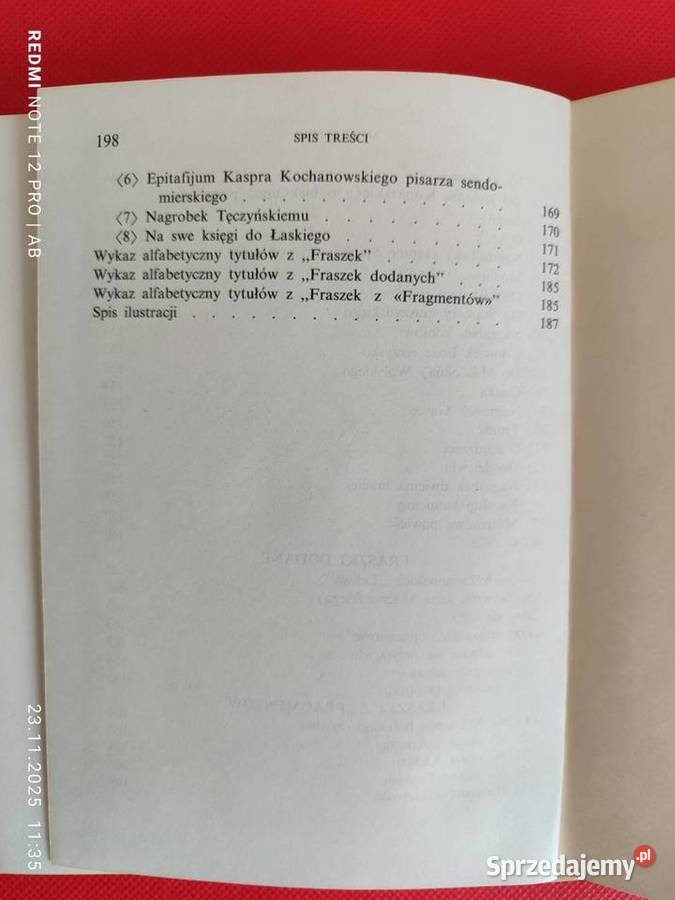 J Kochanowski Fraszki Biblioteka Narodowa BN Katowice