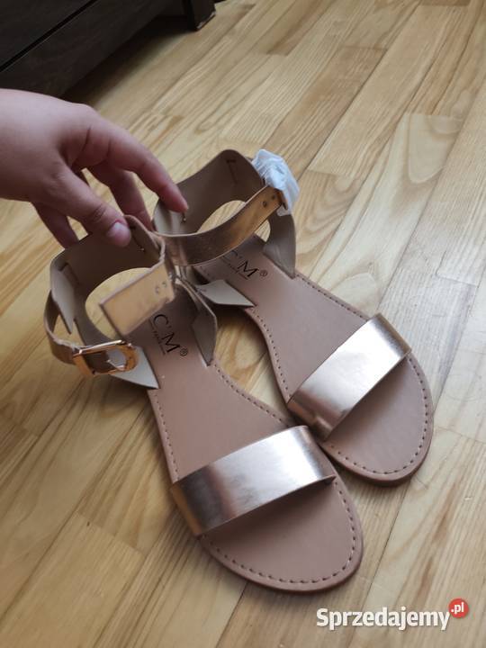 Sandały damskie złote rose gold r 39 nowe żółty/złoty Kraków