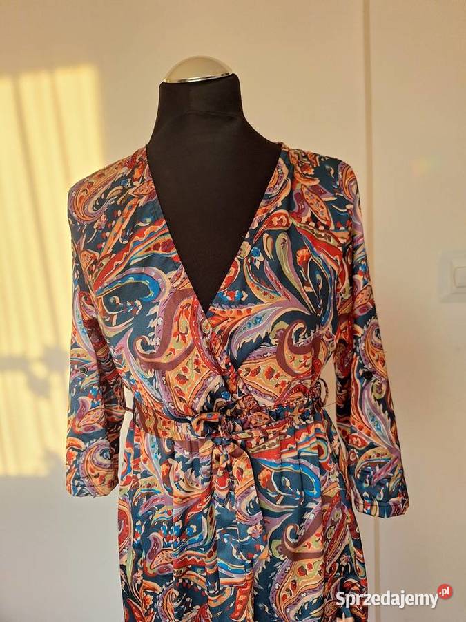 Piekna kolorowa jesienna NOWA sukienka midi z Kraków