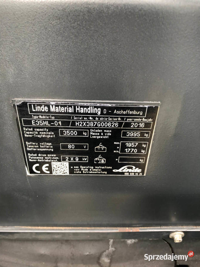 Wózek widłowy Linde E35HL elektryczny podkarpackie