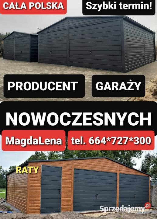 Garaż blaszany Blaszak Garaże MOCNE Kraj SZYBKI Kielce
