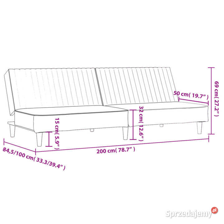 2osobowa sofa szara sztuczna skóra WM375949 Warszawa sprzedam
