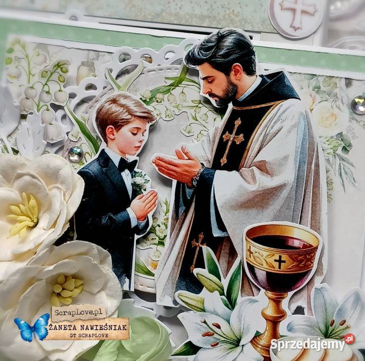 Kartka komunijna komunia święta małopolskie Mszana Dolna