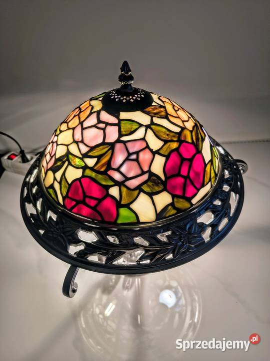 Tiffany lampa wisząca witrażowa plafon kwiaty