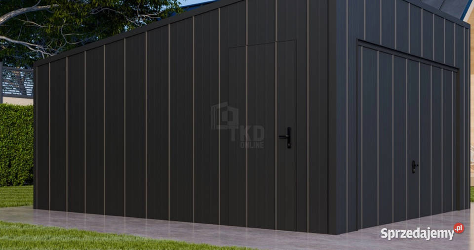 Garaż blaszany 35x5m brama uchylna drzwi blacha Konin