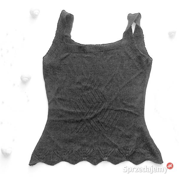 Czarny top damski bezrękawnik czarny czarna Inny wzór pomorskie Gdańsk