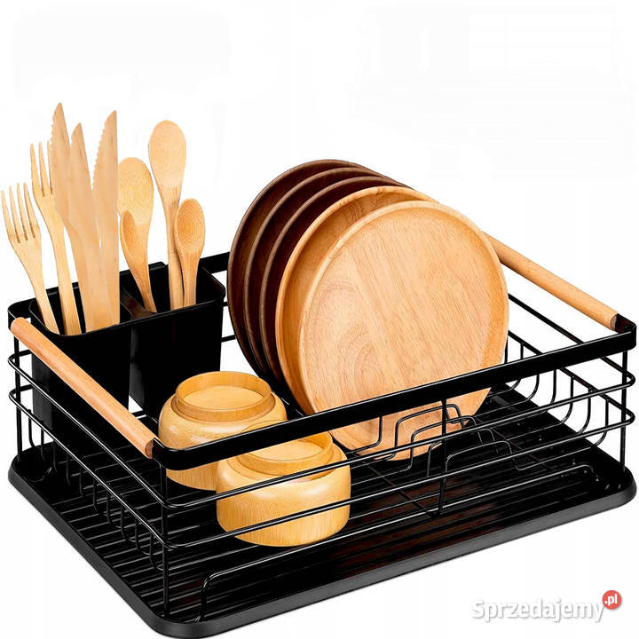 Jednopoziomowa suszarka ociekacz z tacką czarna czarny Poznań