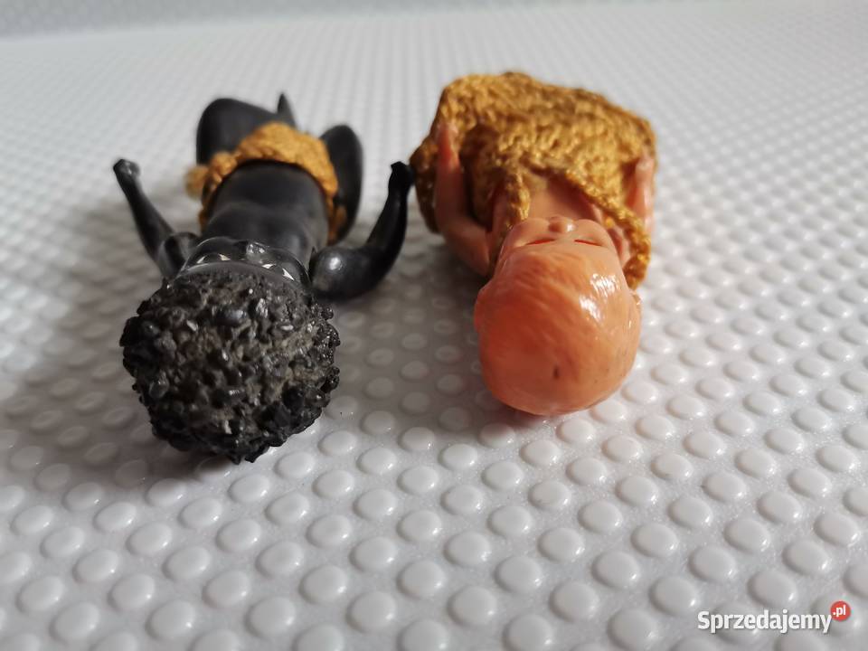 Stare plastikowe mini lalki 2 sztuki zabawki PRL Antyki Katowice