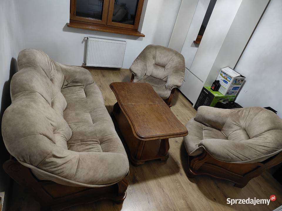 Komplet wypoczynkowy wypoczynek dębowy sofa Dęblin