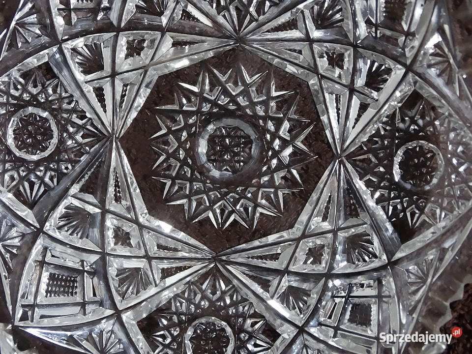 Piękny talerzykmisa z rżniętego kryształu bogaty Biłgoraj