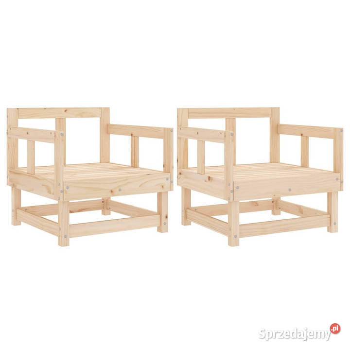 Krzesła ogrodowe 2 lite drewno sosnowe WM825387 Warszawa