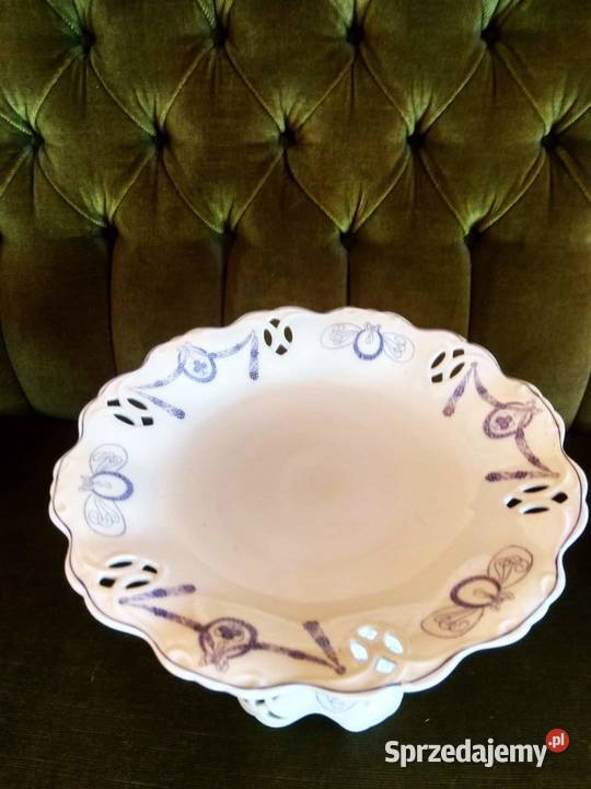 Patera na nodze z girlandą niebieską Piękna Gdańsk