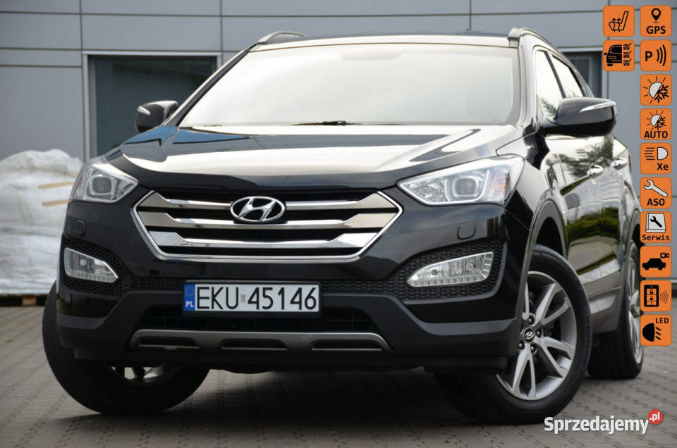 Hyundai Santa Fe Czarny Zarejestrowany 24GDI 192 łódzkie Kutno