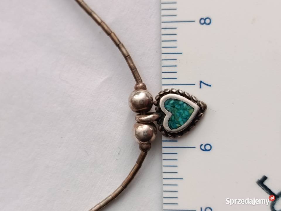 Delikatny naszyjnik srebrny 925 serce Nawajo Pozostałe zachodniopomorskie Choszczno