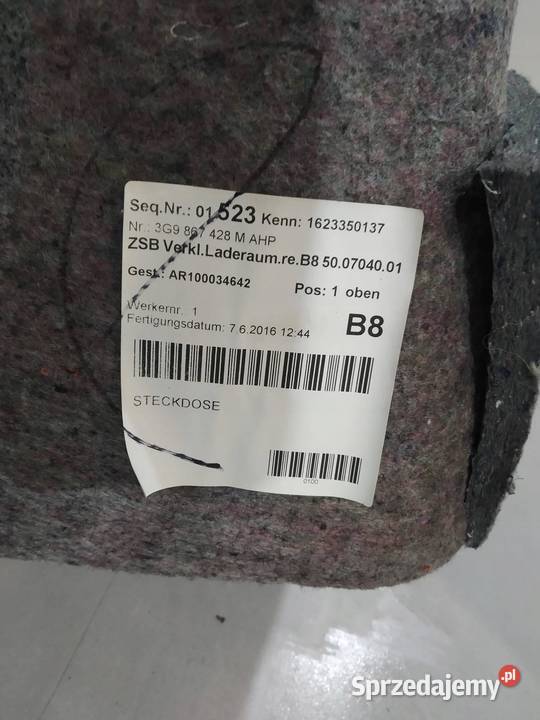 TAPICERKA BOCZEK BAGAŻNIKA LEWY PRAWY TYŁ KPL Tapicerki samochodowe