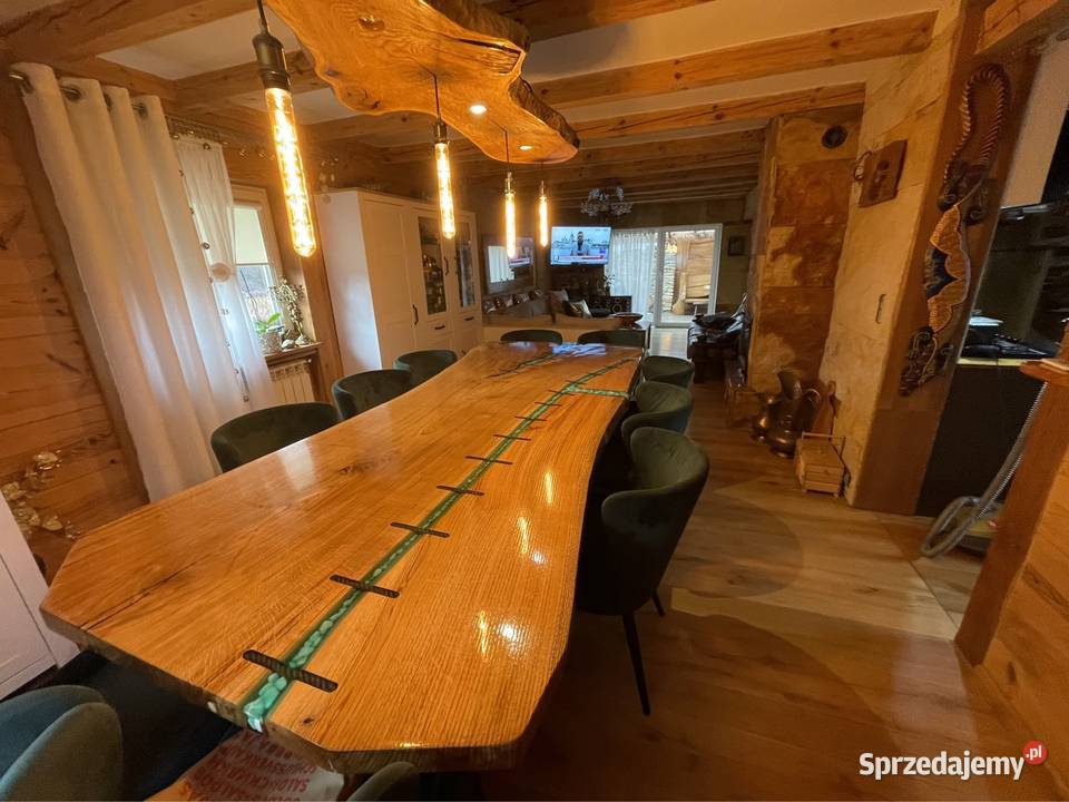 Stół dąb 315x135x7 monolit live edge Meble