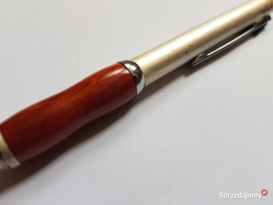 długopis z drewna tekowego czerwony niebieski