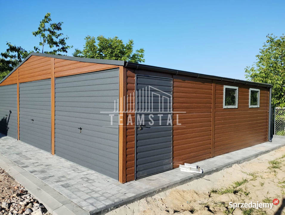 GARAŻ BLASZANY 9m x 6m 3x Brama 2x okno drzwi samodzielny Słupsk