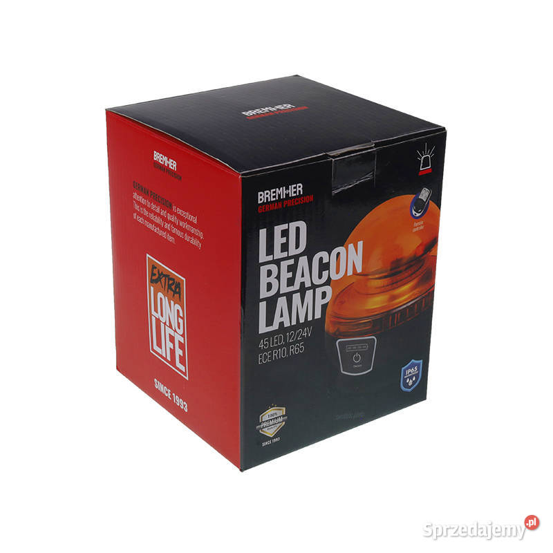 LAMPA OSTRZEGAWCZA KOGUT BEZPRZEWODOWA OKRĄGŁA