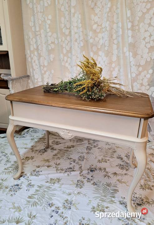 Biurko toaletka drewniane drewno beżowe Dubeczno