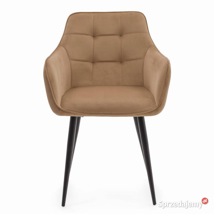 Ciemnobeżowe Krzesło Tapicerowane Quattro Tarchały Małe