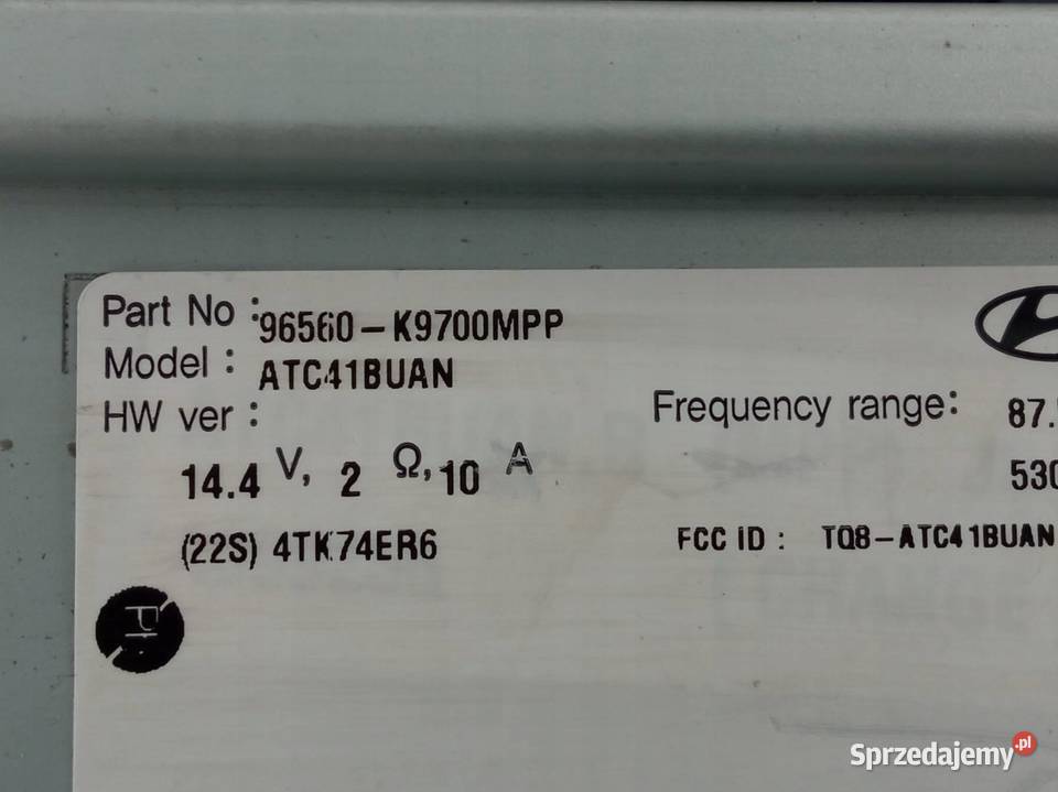 RADIO NAVI KOMPLETNE 96560K9700MPP Hyundai osobowe