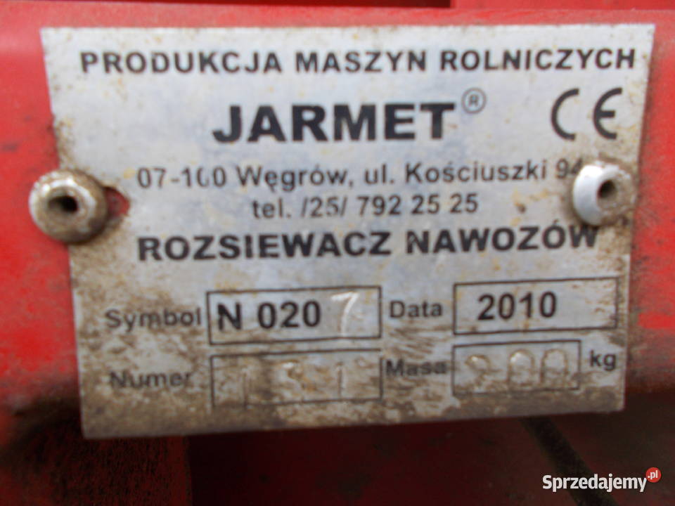 Rozsiewacz do Nawozu JARMET 600 l szer 15m Rozsiewacze nawozów opolskie Brzeg