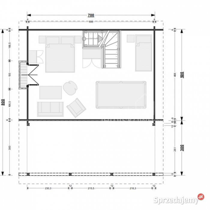 DREWNIANY DOMEK CAŁOROCZNY ALICJA III 62 21 M2 Mrągowo