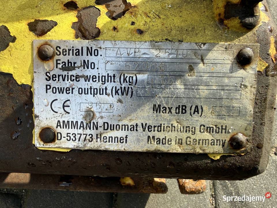 Zagęszczarka płyta wibracyjna Amman 150 kilo Krapkowice sprzedam