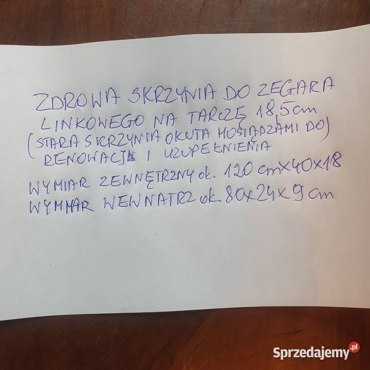 Zabytkowa skrzynia do zegara linkowegodo Wrocław