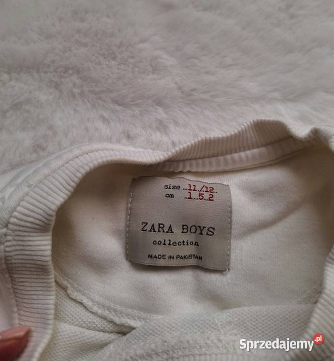Dziecięca biała bluza z gepardem Zara boys Kraków